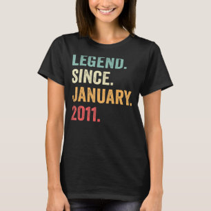 12 Jahre alte Legende Seit Januar 2011 12. Geburts T-Shirt