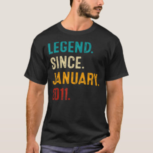 12 Jahre alte Legende Seit Januar 2011 12. Geburts T-Shirt