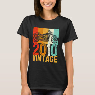 12 Jahre alte Retro-Motorrad-Vintage 2010 12. Bi T-Shirt