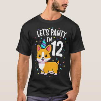 12 Jahre alter Corgi Hund Lover 12. Geburtstagspar T-Shirt