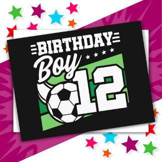 12 Jahre alter Fußball Kinder 12. Geburtstag Junge Postkarte