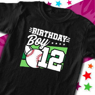 12 Jahre altes Baseball Party Thema 12. Geburtstag T-Shirt