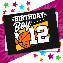 12 Jahre altes Basketball Party 12. Geburtstag Jun Postkarte