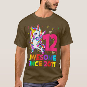 12 Jahre altes Einhorn Dabbing 12. Geburtstag Mädc T-Shirt