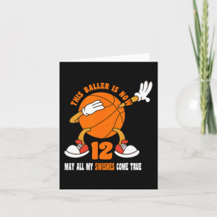 12 Jahre Altes Glück 12. Geburtstag Basketball 12. Karte