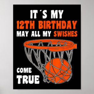 12 Jahre Altes Glück 12. Geburtstag Basketball 12. Poster