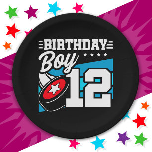 12 Jahre altes Hockey Party Thema 12. Geburtstag J Pappteller