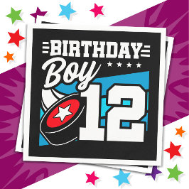 12 Jahre altes Hockey Party Thema 12. Geburtstag J Serviette
