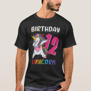 12 Jahre altes Mädchen Dabbing Einhorn 12. Geburts T-Shirt