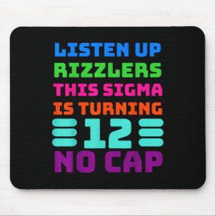 12 Jahre altes sonniges Shirt - Rizz, Sigma, Br. Mousepad