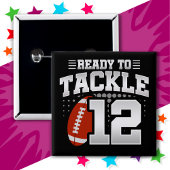 12 Jahre altes Tackle Football Party 12. Geburtsta Button