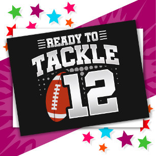 12 Jahre altes Tackle Football Party 12. Geburtsta Postkarte