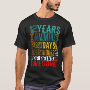 12 JAHRE ALTES Vintages Retro 144 Monate 12. Gebur T-Shirt