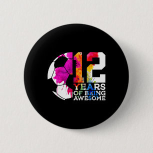 12 Jahre Awesome Footll 12. Geburtstag Button