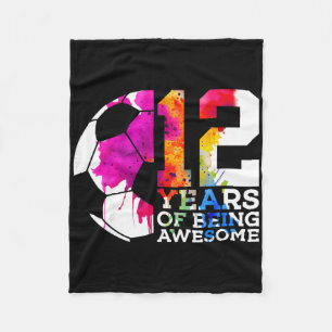 12 Jahre Awesome Footll 12. Geburtstag Fleecedecke