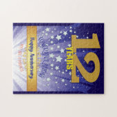 12 Jahre Erholung Jahrestag kühne Zahl Puzzle (Horizontal)