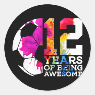 12 Jahre großartig Fußball 12. Geburtstag Runder Aufkleber