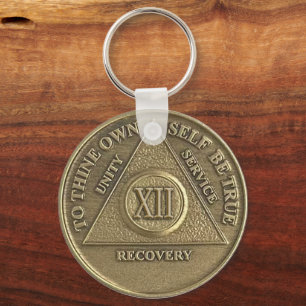 12 Jahre INDIVIDUELLE NAME Sober Medallion Schlüsselanhänger