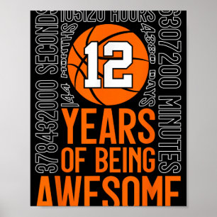 12 Jahre Phantastisch Basketball 12. Geburtstag Poster
