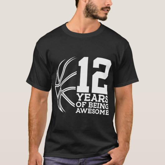 12 Jahre Phantastisch Basketball 12. Geburtstag T-Shirt (Vorderseite)