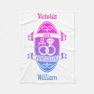 12 Jahre traditionelles Seide 12. Hochzeitstag Fleecedecke