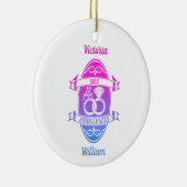 12 Jahre Traditionelles Seide 12. Hochzeitstag Keramik Ornament (Rechts)