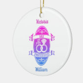 12 Jahre Traditionelles Seide 12. Hochzeitstag Keramik Ornament (Links)