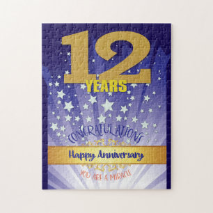 12-Jahres-Erholungsjubiläum Fetter Numeral Puzzle