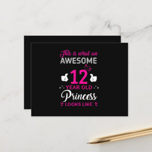 12-Jahres-Geschenk für Prinzessin Mädchen Postkarte