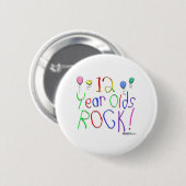 12 Jährige Felsen-! Knopf Button (Vorne & Hinten)