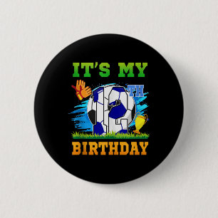 12-jähriger Junge Es ist mein 12. Geburtstag Fußba Button
