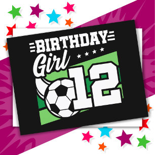 12-jähriges Fußball-12. Geburtstagsmädchen Postkarte