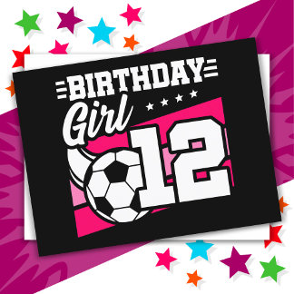12-jähriges Fußball-12. Geburtstagsmädchen Postkarte