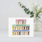 12. Januar Niedlicher Cartoon Katzen Postkarte (Stehend Vorderseite)