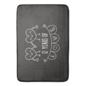 12. Jubiläum Geschenk Chalk Herzen Badematte (Vorderseite Vertikal)