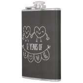 12. Jubiläum Geschenk Chalk Herzen Flachmann (Links)