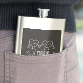 12. Jubiläum Geschenk Chalk Herzen Flachmann (Beispiel)