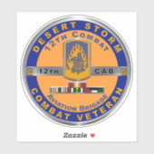 12. Kampf Luftfahrt Brigade Wüste Sturm Veteran Aufkleber (Blatt)