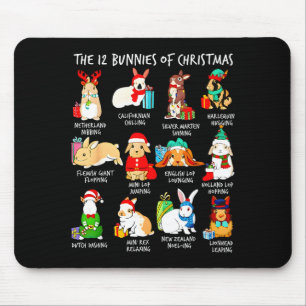 12 Katzen des Weihnachtslustigen Hasen Weihnachten Mousepad