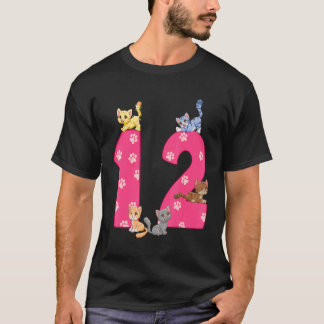 12. Katzengeburtstagsfeiernder 12-jähriger Kater B T-Shirt