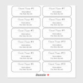 12 klare Adressetiketten für Gäste Namen Aufkleber (Blatt)