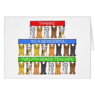 12. Klasse Lehrer Danke Cartoon Katzen