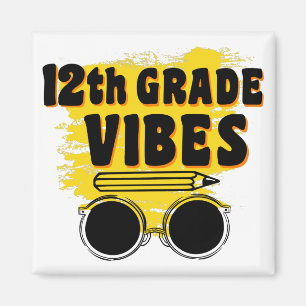 12. Klasse Vibes-Shirt Zurück zur Schule Erster Sc Magnet