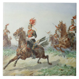 12. Königliche Lancers (w/c über Bleistift Fliese