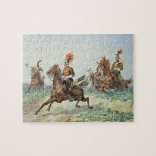 12. Königliche Lancers (w/c über Bleistift Puzzle