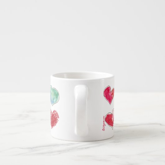 12 Künstlerisch-3 Lieben Herz-Espresso Tasse (Rückseite)
