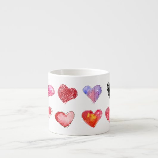 12 Künstlerisch-4 Lieben Herz-Espresso Tasse (Vorderseite)