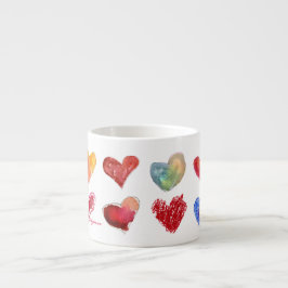 12 künstlerische Liebe-Herzenespresso-Tasse Espressotasse