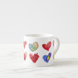12 künstlerische Liebe-Herzenespresso-Tasse Espressotasse