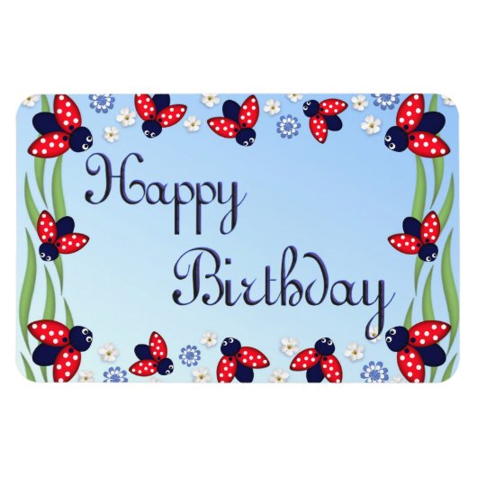 12 Ladybugs Magnet (Horizontal)